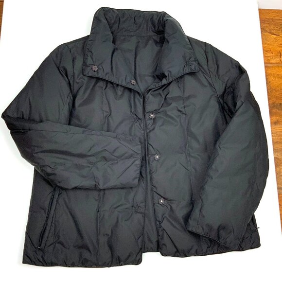 Eileen Fisher Black Riversable Down Filled Short Jacket PM - Picture 12 of 16